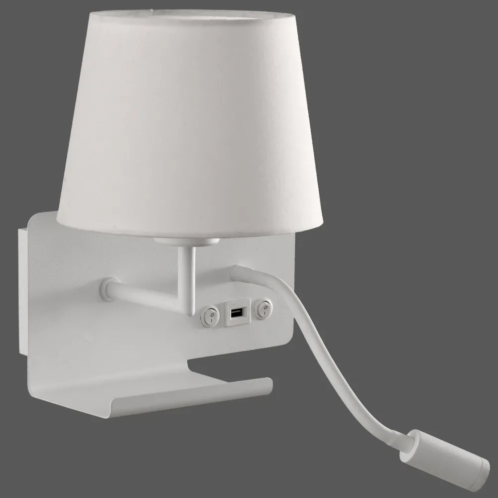 Applique Camera Da Letto-Selezionato da Mazzolaluce Applique da comodino sinistro multifunzione mensola usb luce da lettura