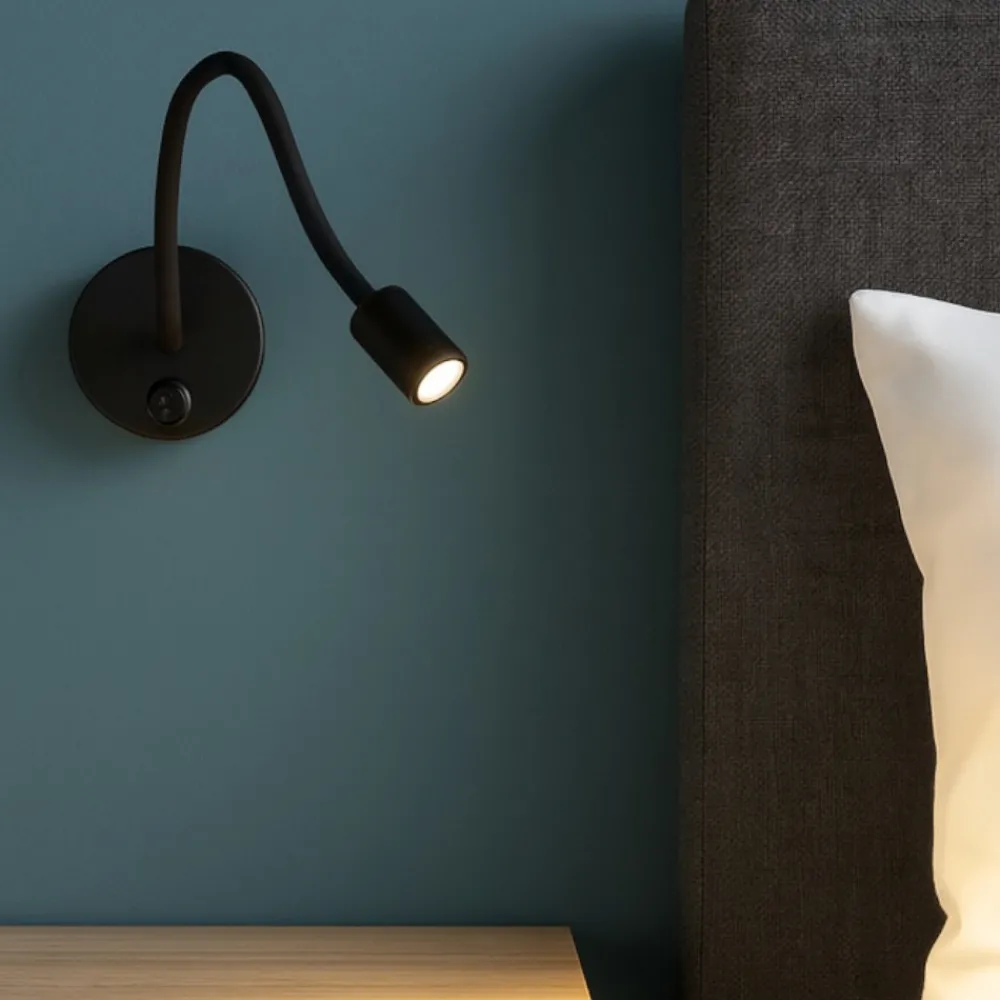 Applique Camera Da Letto-Selezionato da Mazzolaluce Applique da comodino testata camera da letto led 3000k 3w orientabile nero