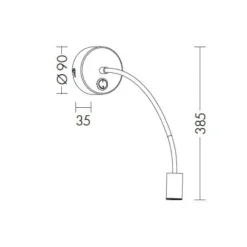 Applique Camera Da Letto-Selezionato da Mazzolaluce Applique da comodino testata camera da letto led 3000k 3w orientabile nero