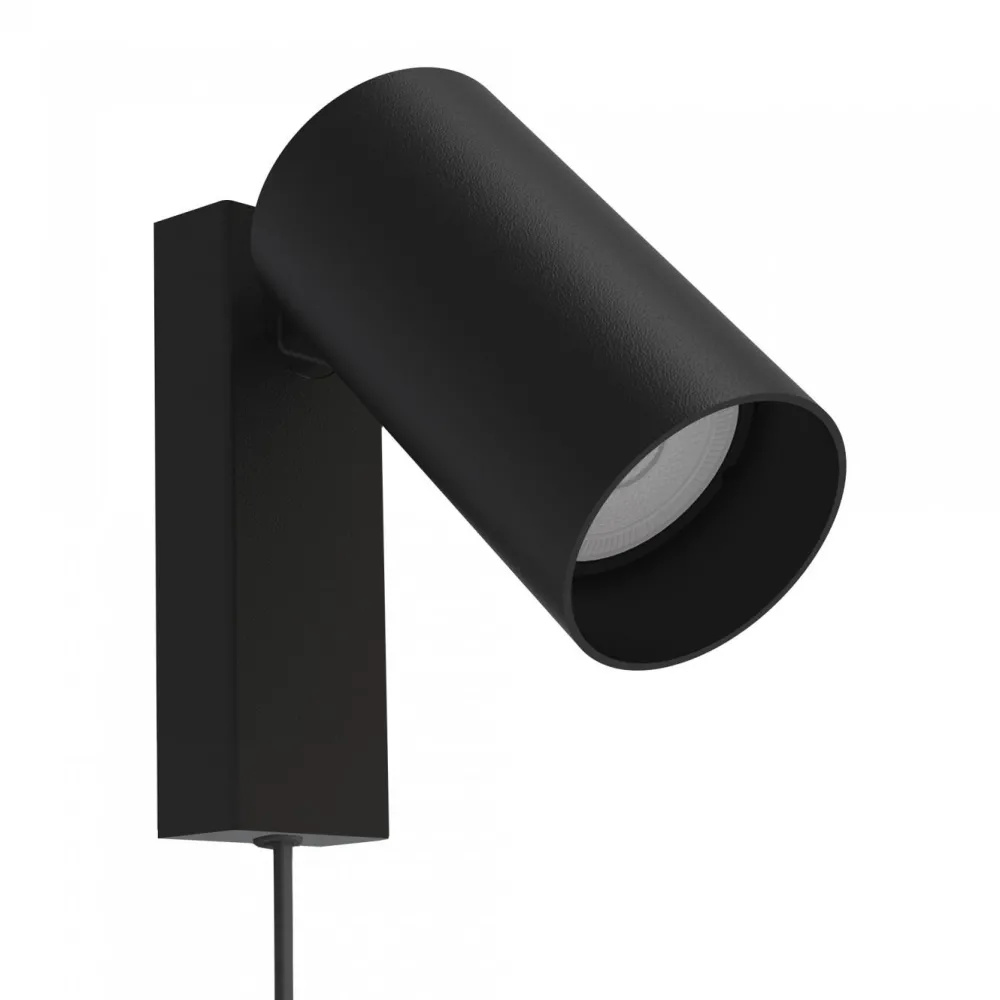 Applique Camera Da Letto-Selezionato da Mazzolaluce Applique da conodino nero orientabile con spina