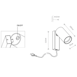 Applique Camera Da Letto-Selezionato da Mazzolaluce Applique da conodino nero orientabile con spina