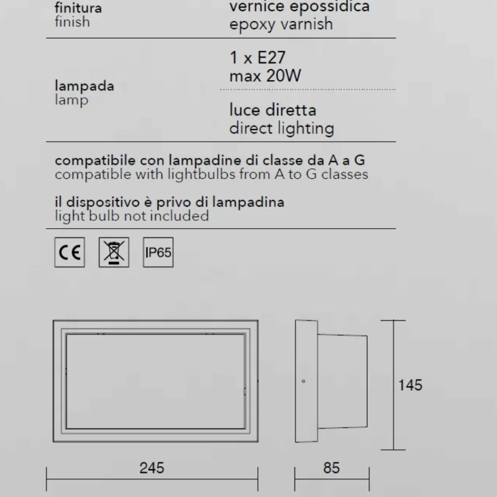 Applique Da Esterno-IsyLuce Applique da esterno antracite moderna ip65