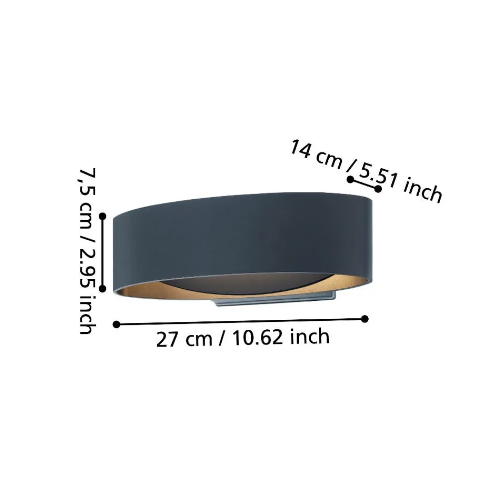 Applique Da Esterno-Selezionato da Mazzolaluce Applique da esterno antracite led 3000k ip54