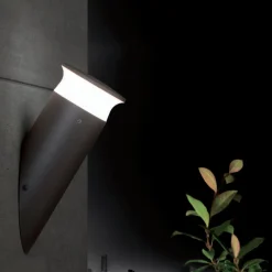 Applique Da Esterno-Selezionato da Mazzolaluce Applique da esterno a parete moderna grafite led 9w 3000k