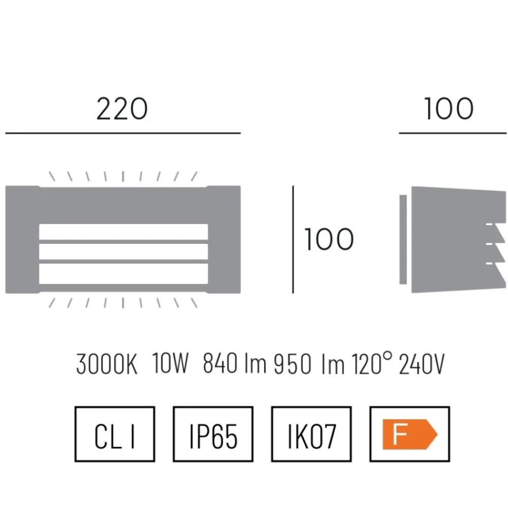 Applique Da Esterno-Selezionato da Mazzolaluce Applique da esterno balcone moderna bianca led 10w 3000k ip65