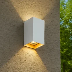 Applique Da Esterno-Selezionato da Mazzolaluce Applique da esterno bianca e oro moderna led 12w 3000k ip54