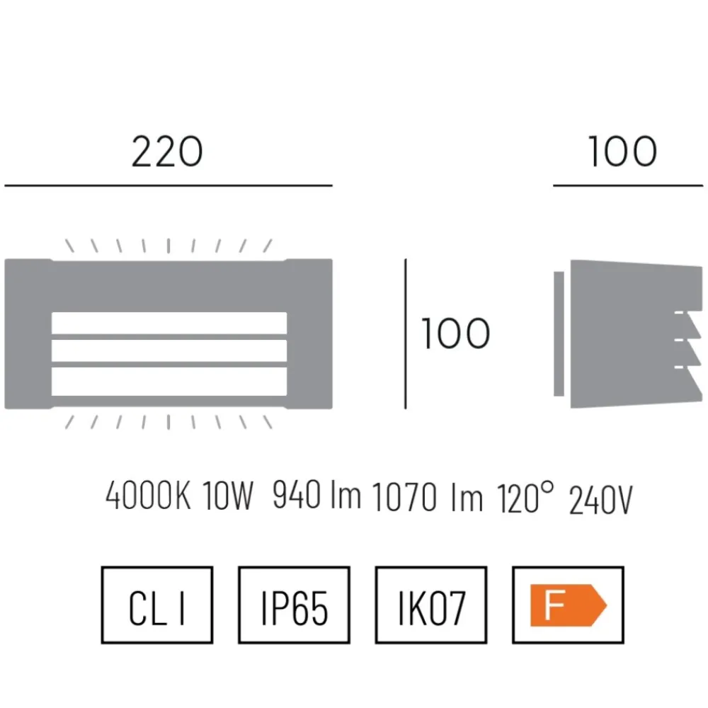 Applique Da Esterno-Selezionato da Mazzolaluce Applique da esterno bianca led 4000k moderna ip65