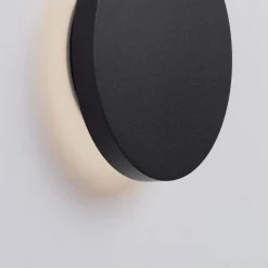 Applique Da Esterno-Selezionato da Mazzolaluce Applique da esterno cerchio disco nero led 12w 3000k