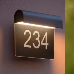 Applique Da Esterno-Selezionato da Mazzolaluce Applique da esterno con numero civico nero led 8w 3000k
