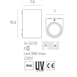 Applique Da Esterno-Top Light Applique da esterno corten moderna lione ip65