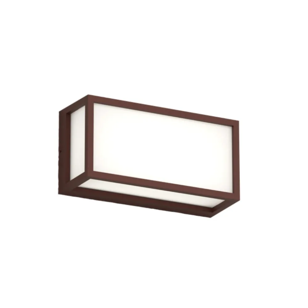 Plafoniere Da Esterno-Top Light Applique da esterno corten rettangolare osaka