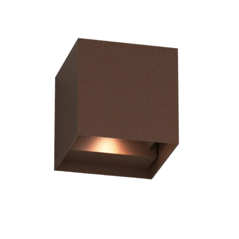 Applique Da Esterno-Top Light Applique da esterno cubo corten led orientabile cct top ligh perth ip65