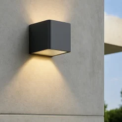 Applique Da Esterno-Selezionato da Mazzolaluce Applique da esterno cubo grafite biemissione led 13w 4000k ip65
