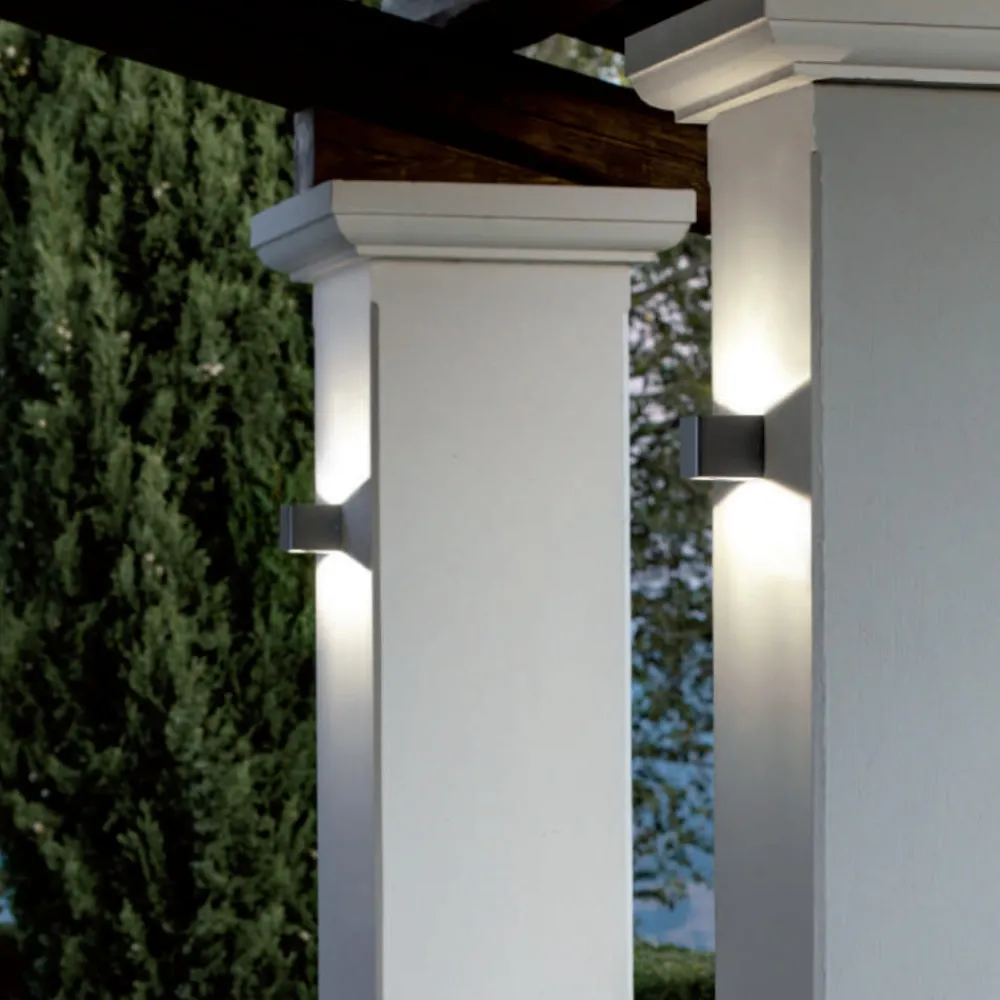 Applique Da Esterno-Selezionato da Mazzolaluce Applique da esterno cubo grafite biemissione led 13w 4000k ip65