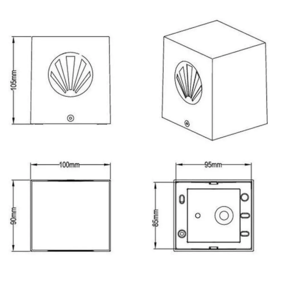 Applique Da Esterno-Selezionato da Mazzolaluce Applique da esterno cubo nero 4w 3000k fasci di luce regolabili