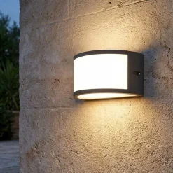 Applique Da Esterno-Selezionato da Mazzolaluce Applique da esterno design curvo grafite led 3000k ip65