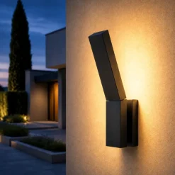 Applique Da Esterno-Selezionato da Mazzolaluce Applique da esterno design led 3000k ip44 orientabile nera