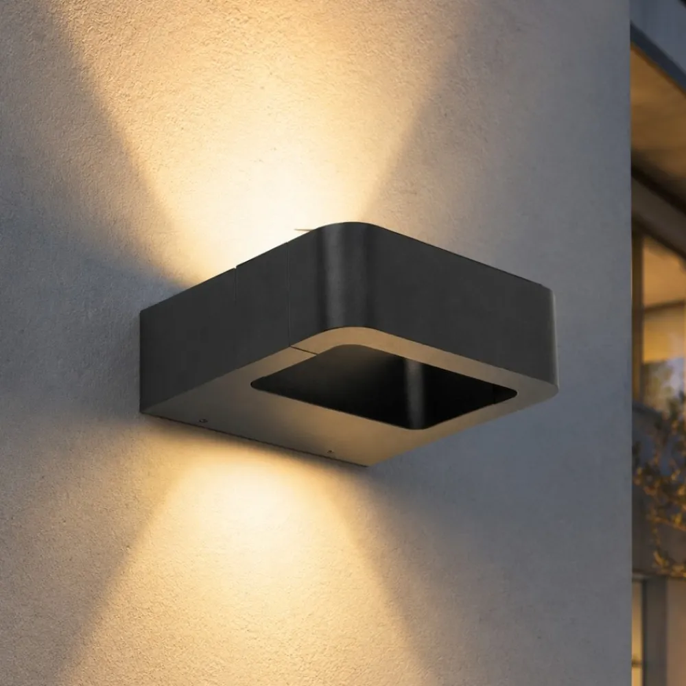 Applique Da Esterno-Selezionato da Mazzolaluce Applique da esterno design moderno grigio antracite led 10w 3000k ip54
