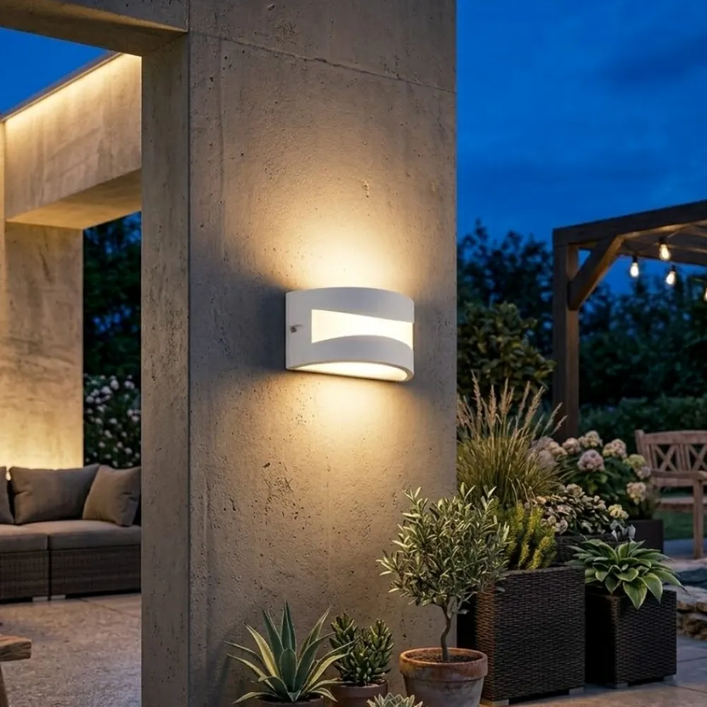 Applique Da Esterno-Selezionato da Mazzolaluce Applique da esterno design moderno bianco led 3000k ip65