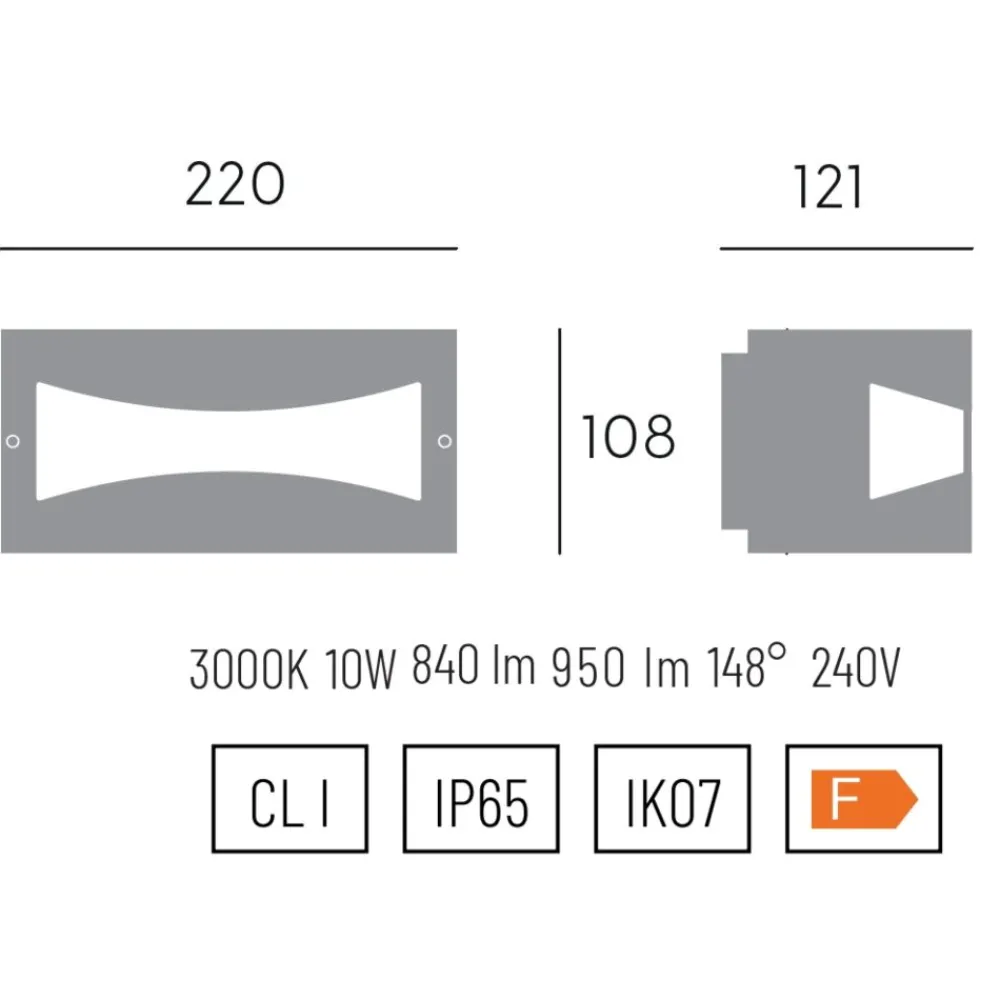 Applique Da Esterno-Selezionato da Mazzolaluce Applique da esterno design moderno bianco led 3000k ip65