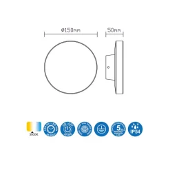 Applique Da Esterno-Selezionato da Mazzolaluce Applique da esterno disco marrone corten led 9,5w 3000k ip54