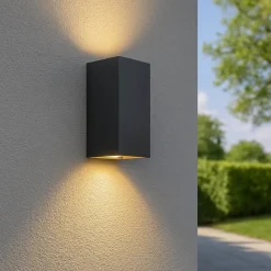 Applique Da Esterno-Selezionato da Mazzolaluce Applique da esterno grafite rettangolare led biemissione 12w 4000k