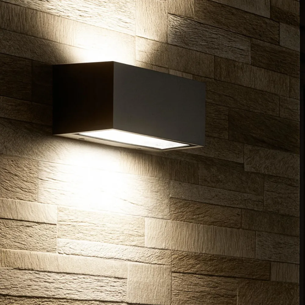 Applique Da Esterno-Selezionato da Mazzolaluce Applique da esterno grafite rettangolare moderna led 24w 3000k