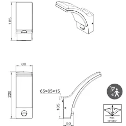 Applique Da Esterno-Selezionato da Mazzolaluce Applique da esterno ip44 led 4000k sensore di movimento