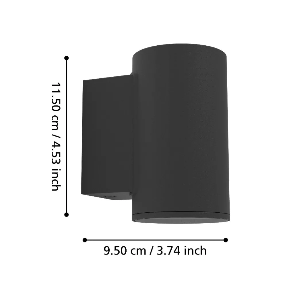 Applique Da Esterno-Selezionato da Mazzolaluce Applique da esterno ip44 nera cilindrica gu10