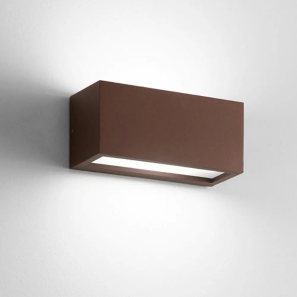 Applique Da Esterno-IsyLuce Applique da esterno metro led 24w 4000k corten marrone
