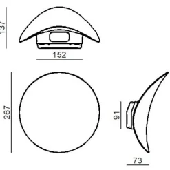 Applique Da Esterno-Linea Light Applique da esterno led 3000k ip65 marrone alba