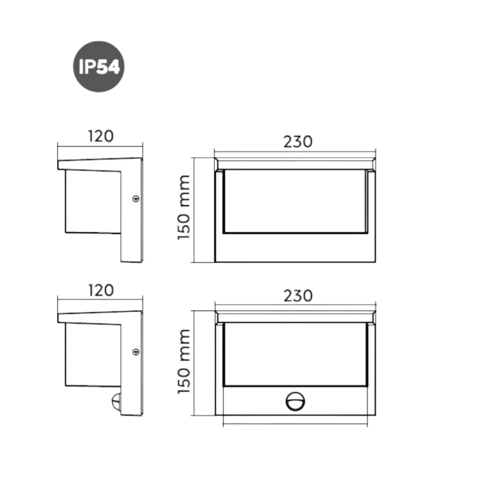 Applique Da Esterno-Selezionato da Mazzolaluce Applique da esterno led 3000k moderno grigio antracite