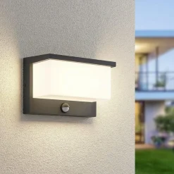 Applique Da Esterno-Selezionato da Mazzolaluce Applique da esterno led 3000k moderna antracite con sensore di movimento