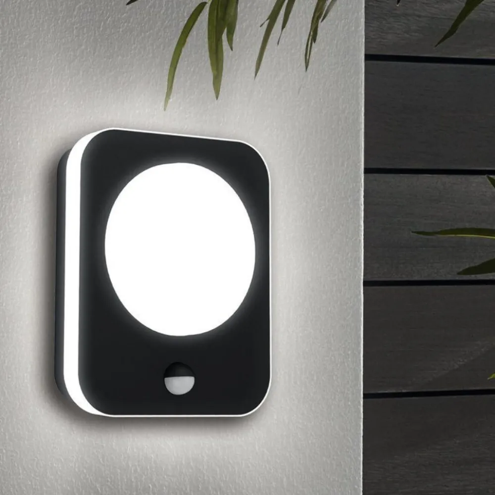 Applique Da Esterno-Selezionato da Mazzolaluce Applique da esterno led 3000k sensore di movimento nera ip44