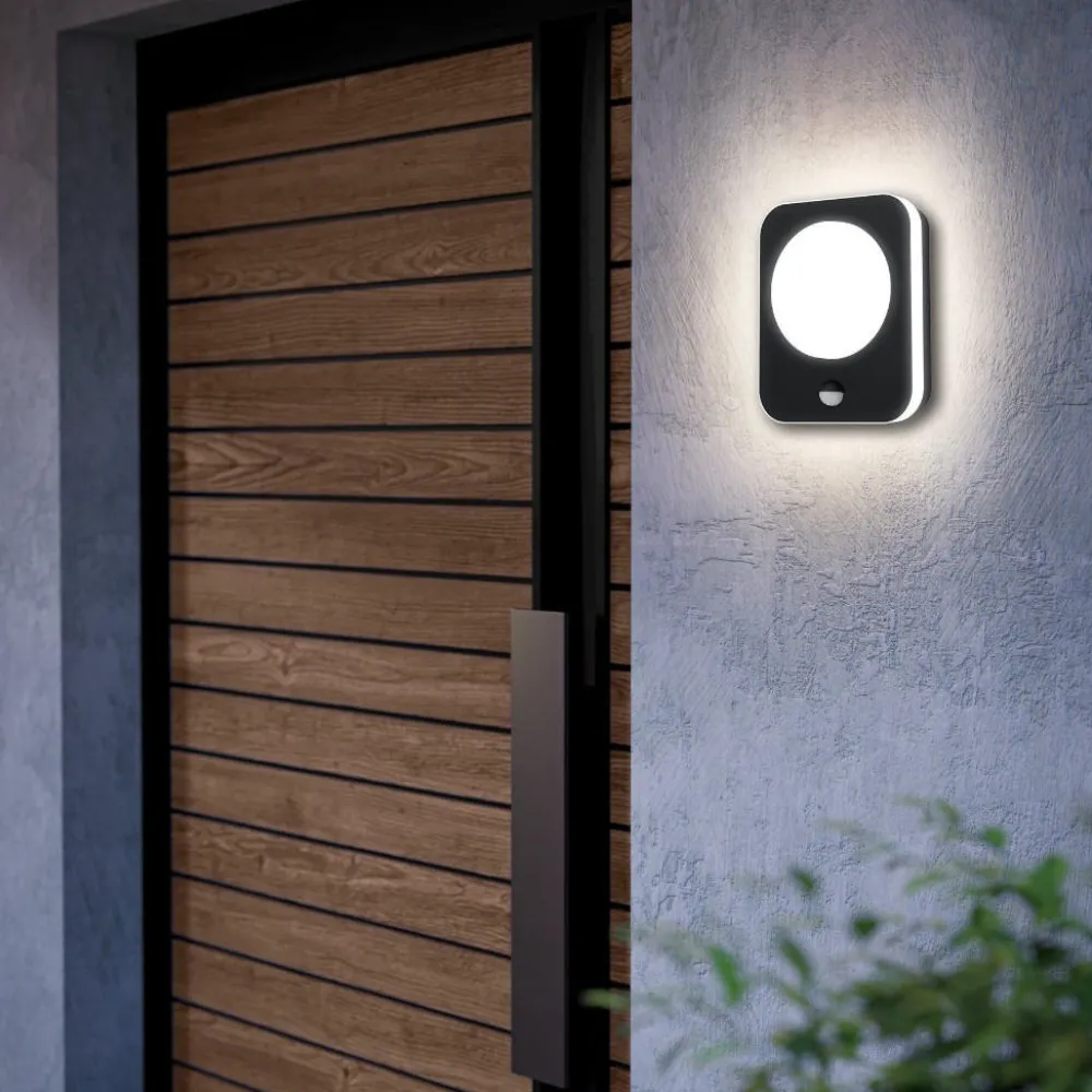 Applique Da Esterno-Selezionato da Mazzolaluce Applique da esterno led 3000k sensore di movimento nera ip44