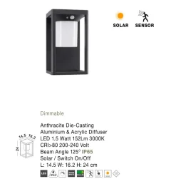 Applique Da Esterno-Selezionato da Mazzolaluce Applique da esterno led luce solare crepuscolare dimmerabile