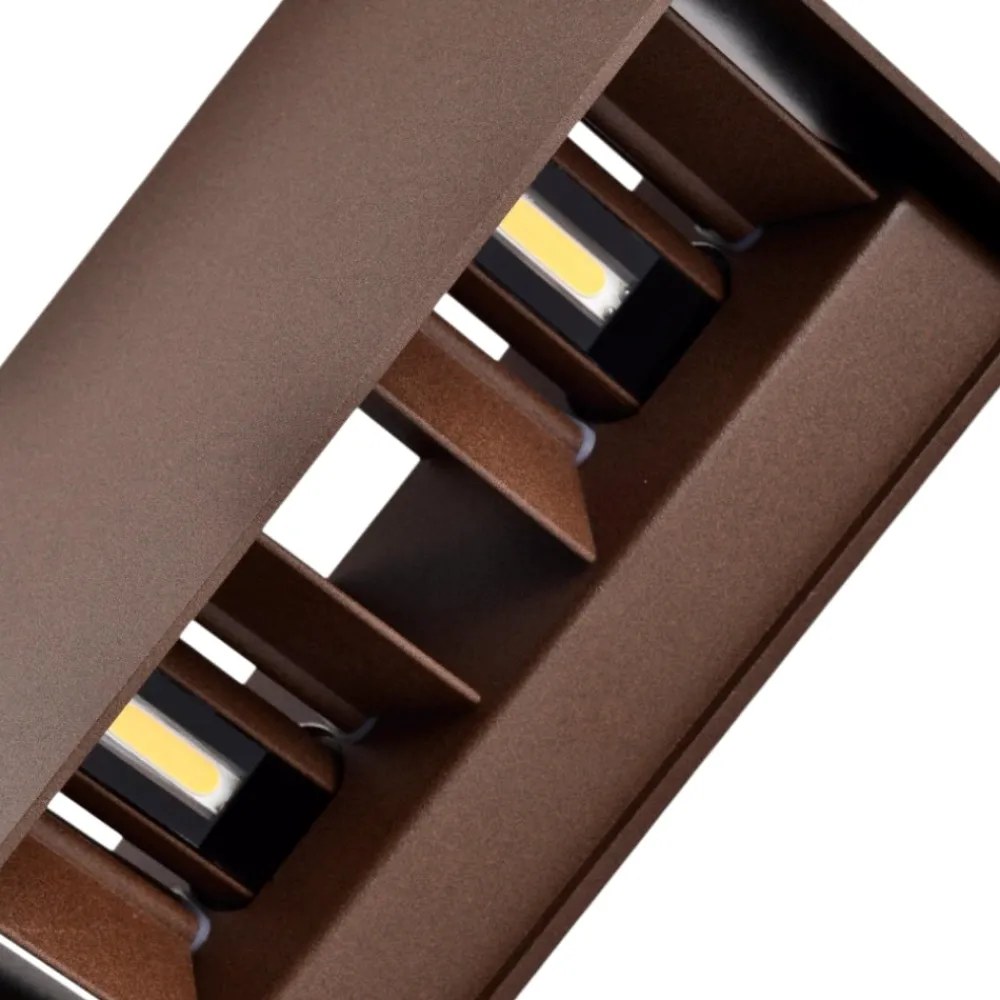 Applique Da Esterno-Selezionato da Mazzolaluce Applique da esterno led 24w 4000k corten rettangolare