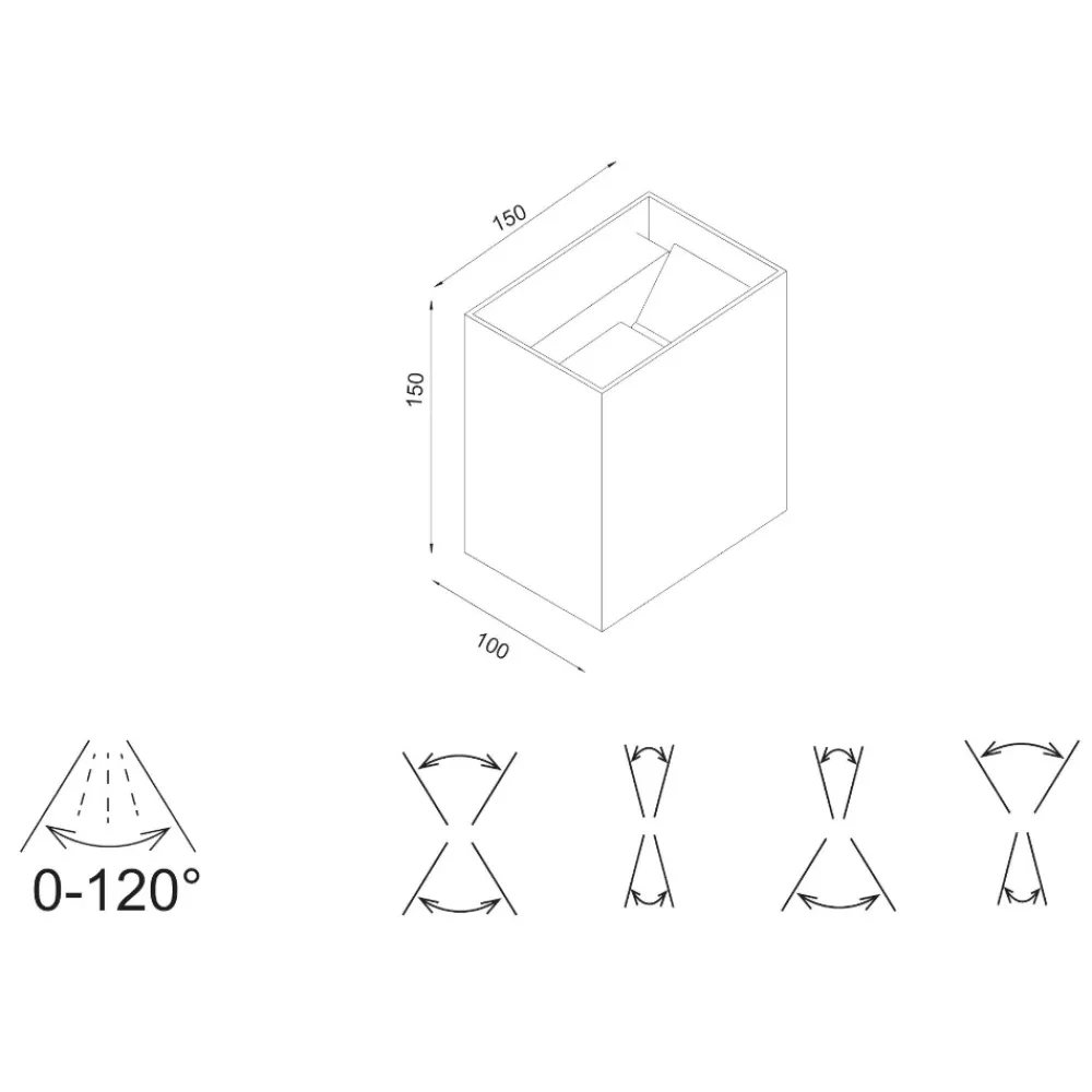 Applique Da Esterno-Selezionato da Mazzolaluce Applique da esterno led 20w 3000k cubo xl nero