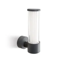 Applique Da Esterno-Selezionato da Mazzolaluce Applique da esterno led 8w 3000k grafite vetro rigato ip54