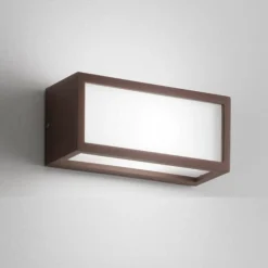 Applique Da Esterno-IsyLuce Applique da esterno led 18w 3000k marrone corten deco