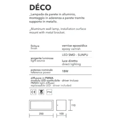 Applique Da Esterno-IsyLuce Applique da esterno led 18w 3000k marrone corten deco