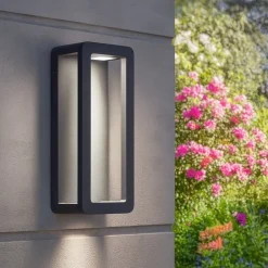 Applique Da Esterno-Selezionato da Mazzolaluce Applique da esterno led 9w 3000k moderna nera rettangolare