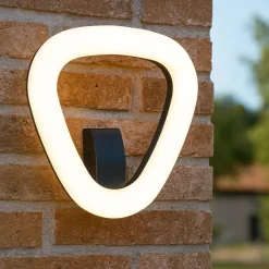 Applique Da Esterno-Selezionato da Mazzolaluce Applique da esterno led 20w 3000k ondulata moderna grafite ip65