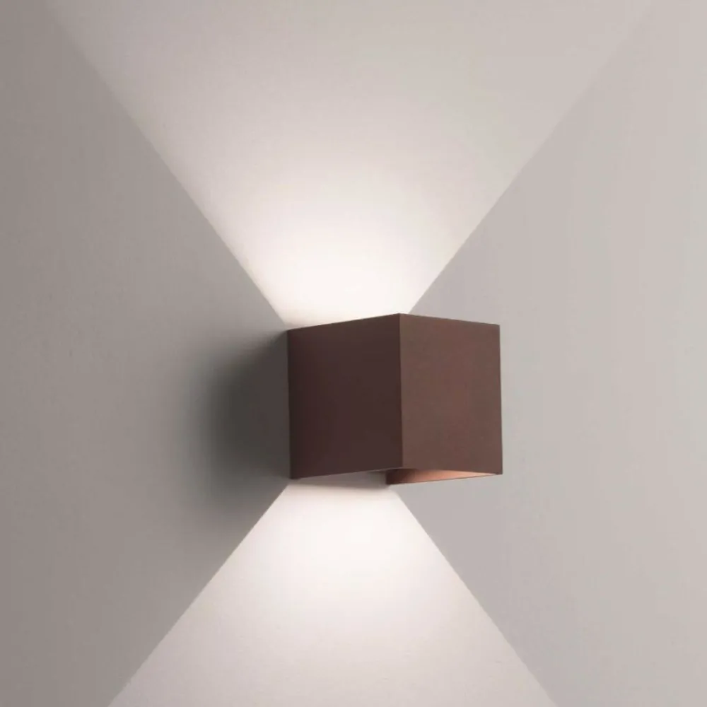 Applique Da Esterno-Life Electronics Applique da esterno life marrone led 12w tricolor ip65
