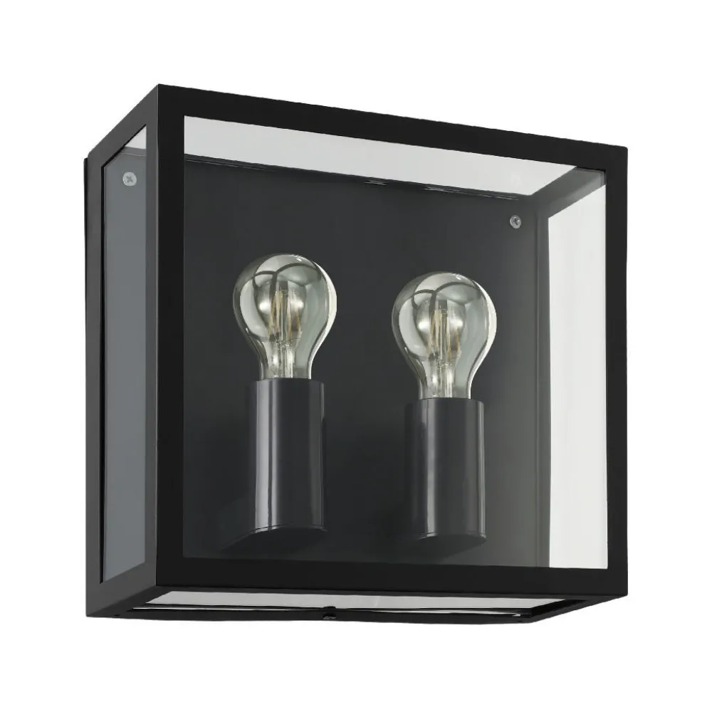 Applique Da Esterno-Selezionato da Mazzolaluce Applique da esterno metallo nero vetro ip44