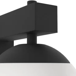 Applique Da Esterno-Selezionato da Mazzolaluce Applique da esterno metallo nero boccia vetro bianco ip44