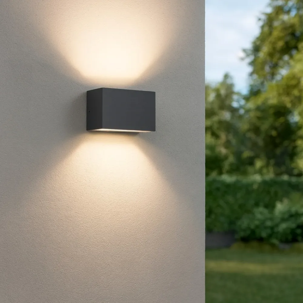 Applique Da Esterno-Selezionato da Mazzolaluce Applique da esterno moderna antracite led 9w 3000k ip65