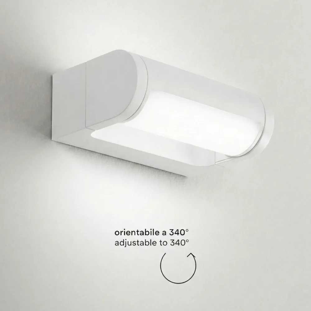 Applique Da Esterno-Perenz Illuminazione Applique da esterno moderna bianco orientabile led 12w 3000k orienta perenz