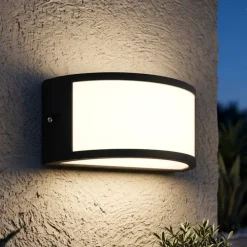 Applique Da Esterno-Top Light Applique da esterno moderna design curvo cairo nera