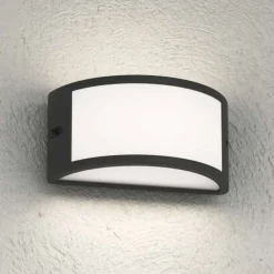 Applique Da Esterno-Top Light Applique da esterno moderna design curvo cairo nera
